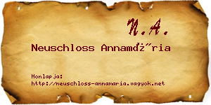 Neuschloss Annamária névjegykártya